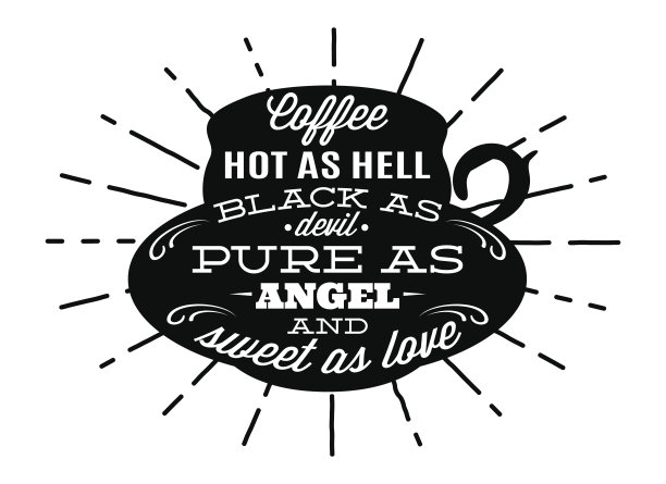 复古插图与一杯咖啡和阳光图片下载