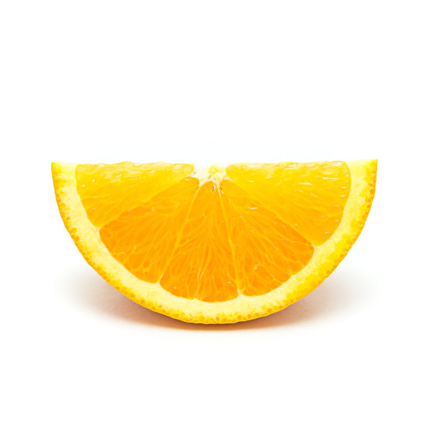 在白色背景上分离出一个橙色果实图片下载