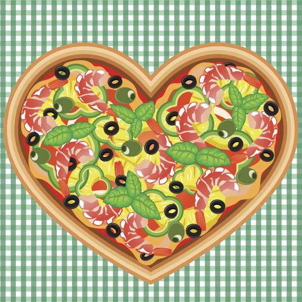 小虾披萨心图片下载