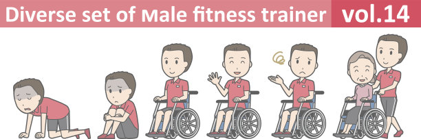 多元套装男性健身教练，EPS10 vol.14图片下载
