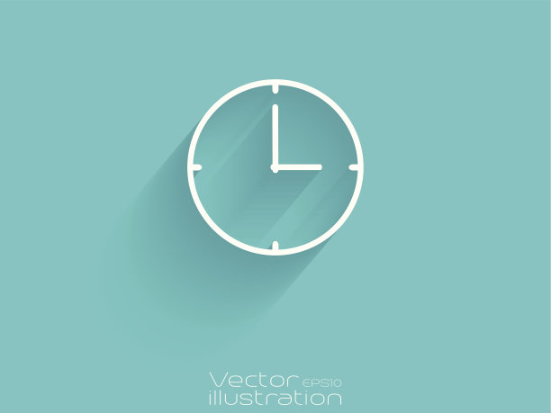 蓝色背景上的白色手表图标- EPS10图片下载