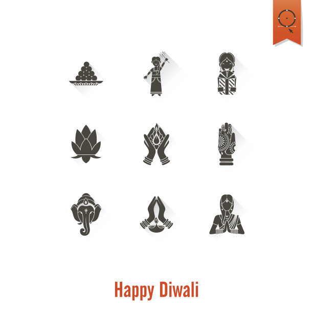 排灯节。印度节日图标图片下载
