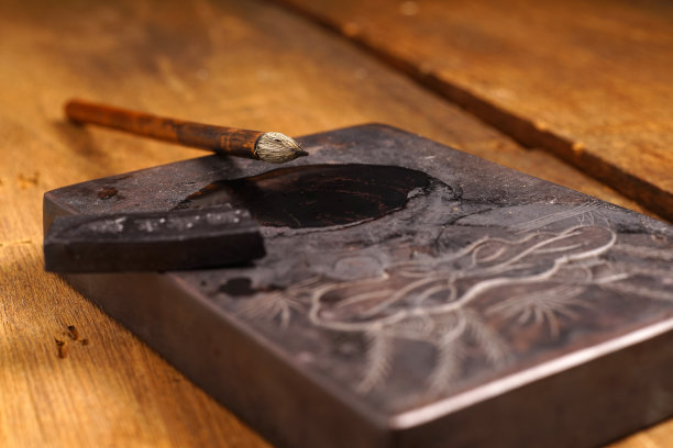 中国毛笔的特写图片下载