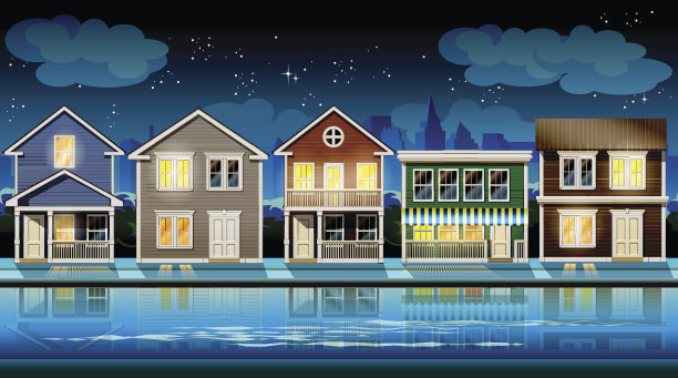 郊区在晚上图片下载