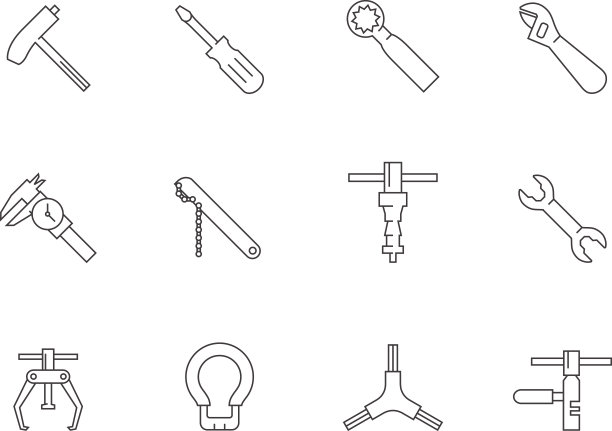 轮廓图标-自行车工具图片下载