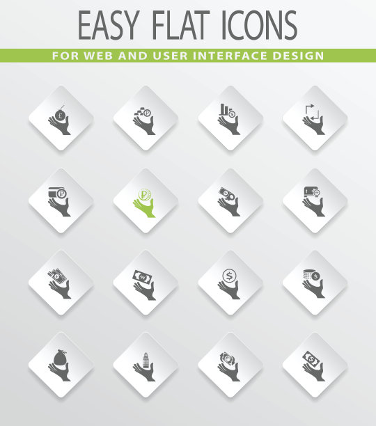 手和金钱图标集图片下载