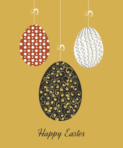 带彩蛋的复活节快乐卡片。海报,贺卡。图片下载