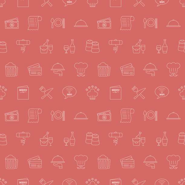 餐厅线图标图案设置图片下载