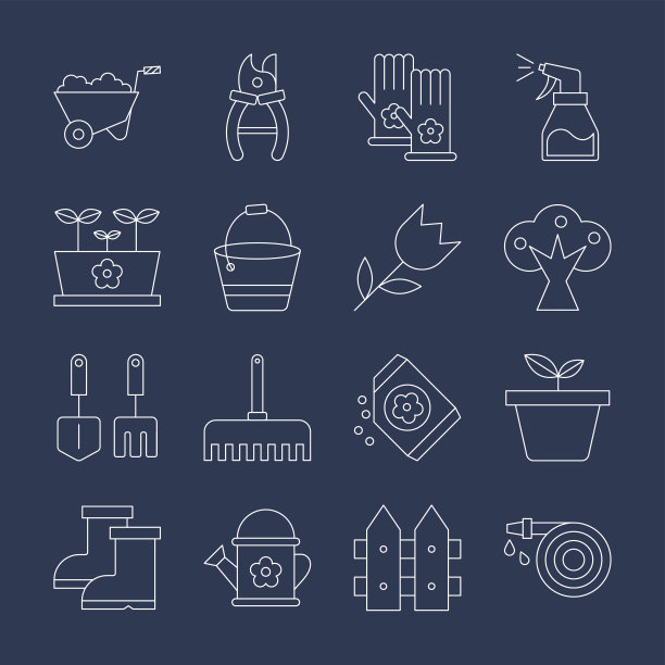 园艺线图标集图片下载