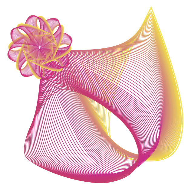 现代奇妙的花红色与金色图片下载