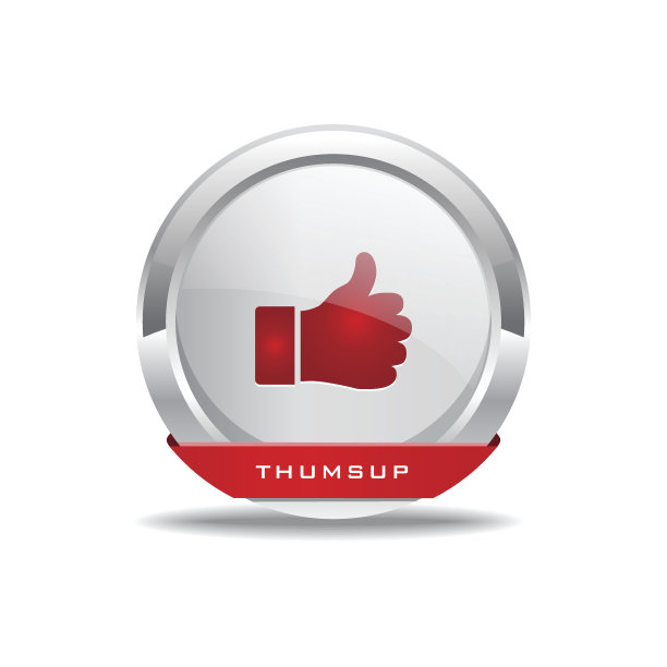 大拇指向上圆形矢量红色网页图标按钮图片下载