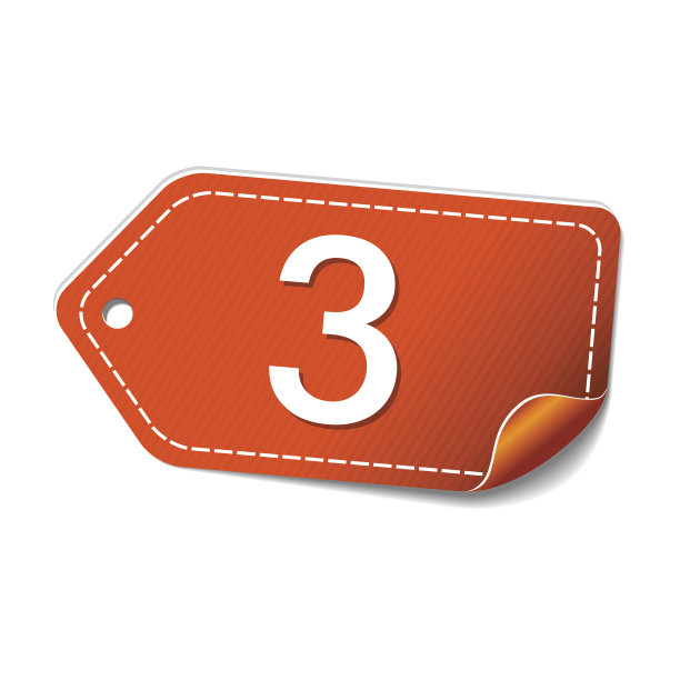 3数字矢量橙色Web图标图片下载