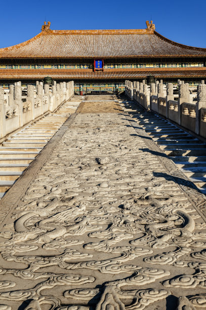 紫禁城太和殿前的龙雕塑图片下载