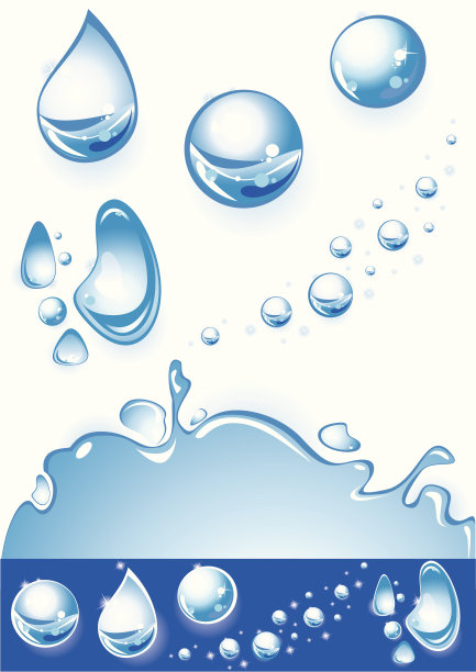 一组水滴和气泡。图片下载