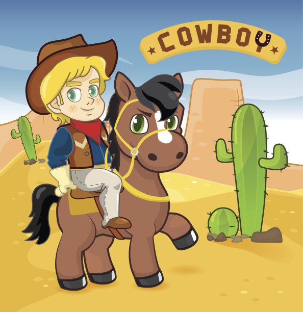 小牛仔与马图片下载
