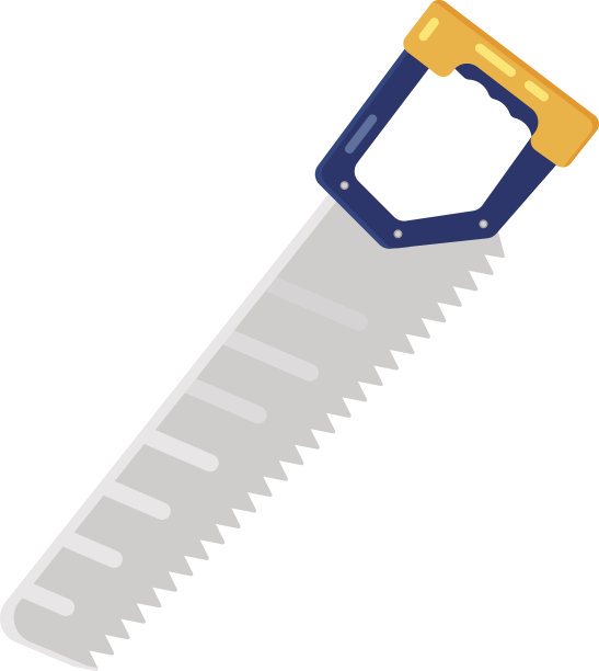 手锯，平面图标，孤立。矢量设计。图片下载