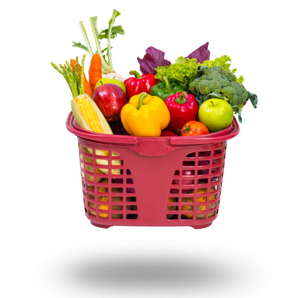 水果和蔬菜孤立在白色修剪路径图片下载