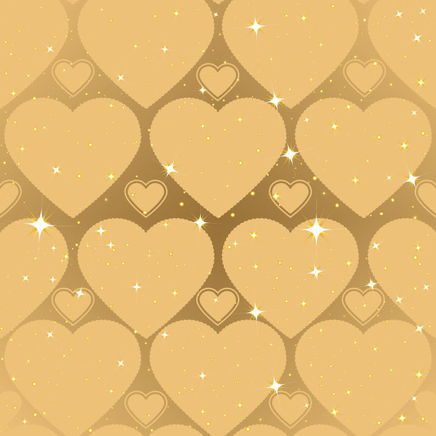 金色的心形。抽象的无缝的背景图片下载