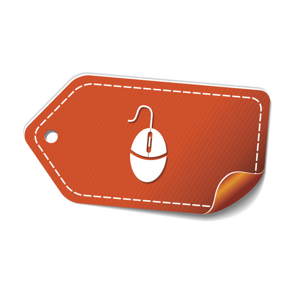 鼠标标志橙色矢量图标设计图片下载