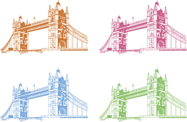 向量塔桥。伦敦的插图图片下载