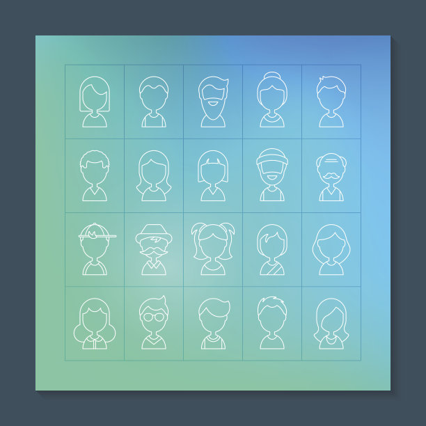 阿凡达平细线图标的应用程序和网页设计图片下载