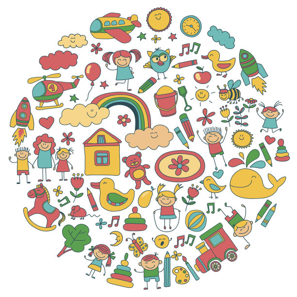 幼儿园图像的向量集图片下载