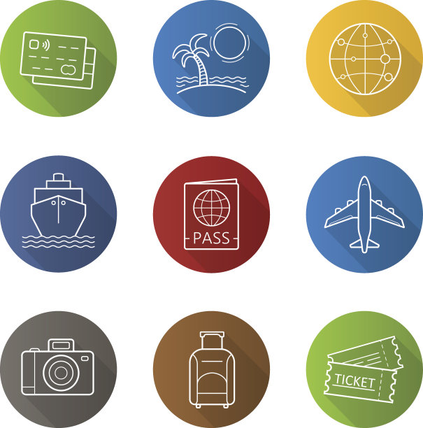 度假和旅行的标志图片下载