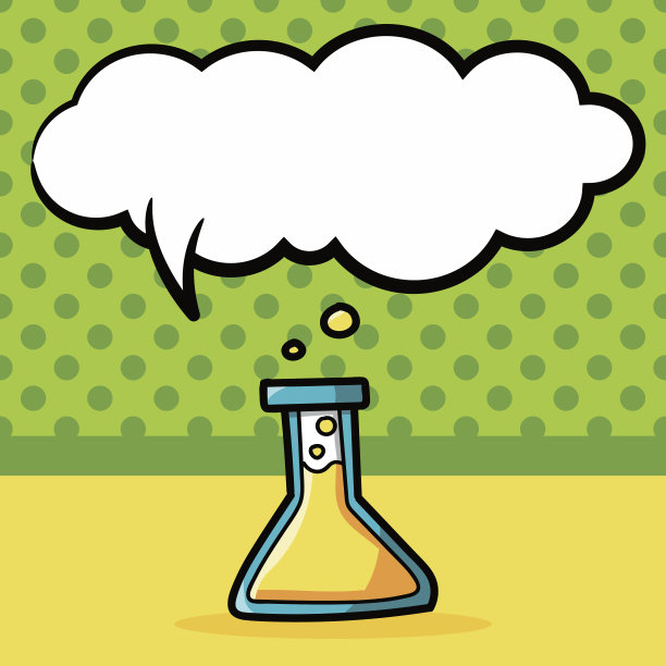 烧杯彩色涂鸦，演讲泡泡图片下载