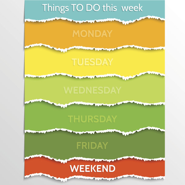 矢量抽象多色待办事项分辨率表图片下载