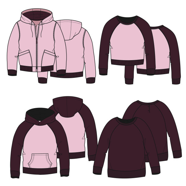 女孩连帽衫。颜色图片下载