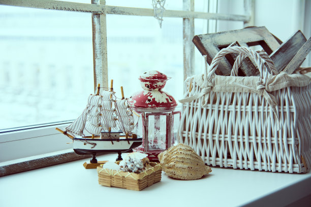 室内窗台，乡村风格图片下载