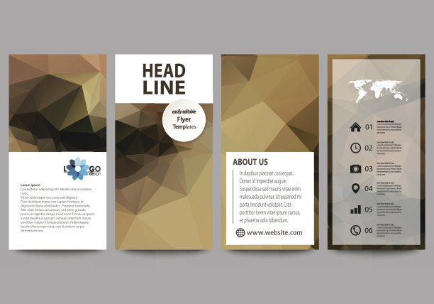 传单，现代横幅。业务模板。封面设计模板，易于编辑抽象矢量布局。美丽的背景。几何彩色多边形图案在三角形风格图片下载