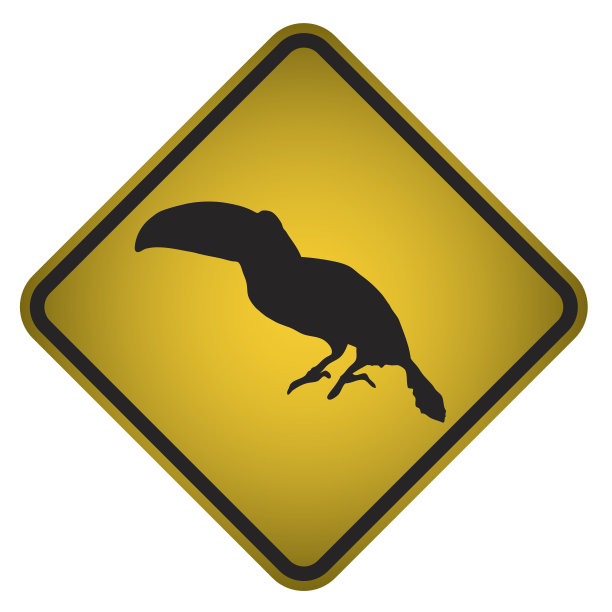 巨嘴鸟警告标志-向量图片下载