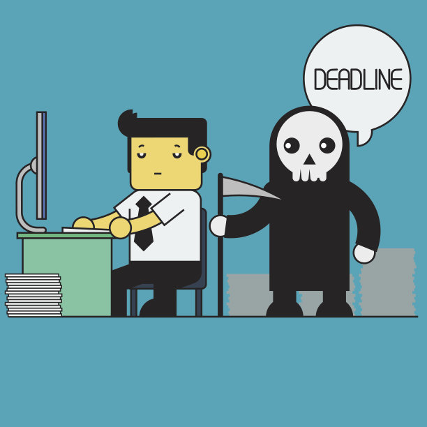 商人在截止日期前工作。图片下载