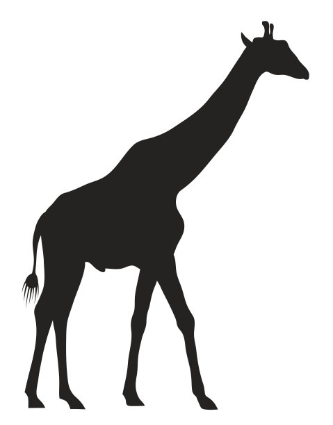 矢量剪影的长颈鹿图片下载