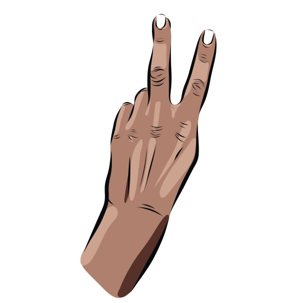 白色背景上的和平之手。向量EPS插图图片下载