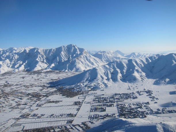 鸟瞰喀布尔乡村。图片下载