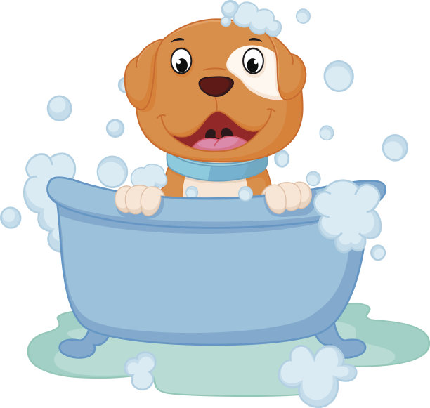狗卡通浴图片下载