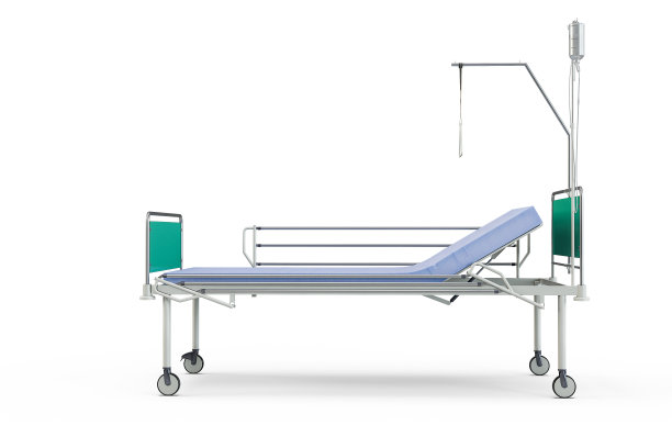 蓝色和铬合金移动病床和躺椅图片下载