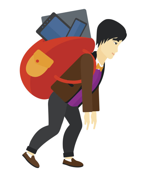 背着装满设备背包的男人图片下载