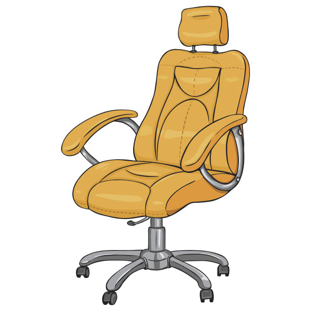矢量单卡通黄色办公室扶手椅图片下载