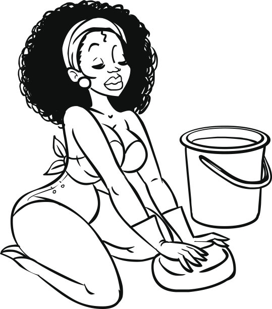 有趣的矢量卡通女孩在海报风格孤立的背景图片下载