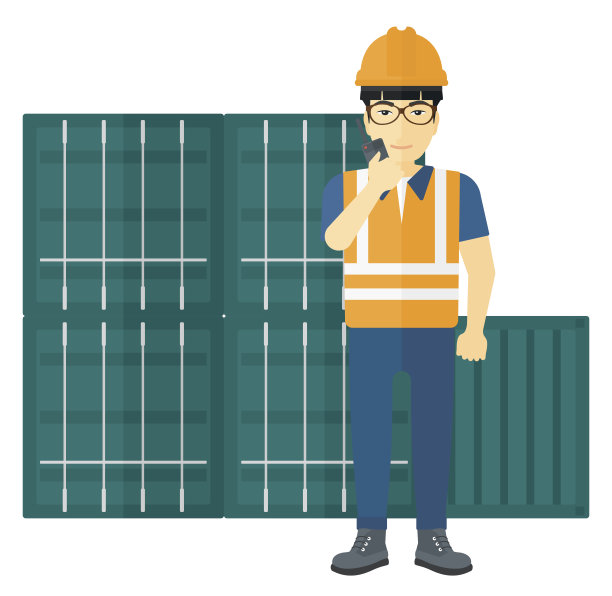 装卸工人站在集装箱背景上图片下载