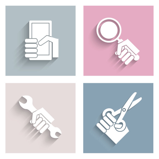 简单的图标与长阴影图片下载