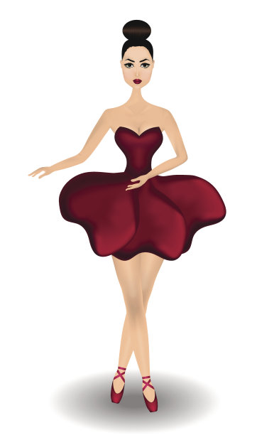 白色背景上的芭蕾舞女演员。图片下载