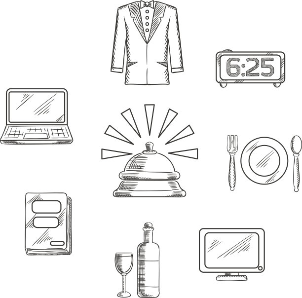 豪华酒店服务的标志和象征图片下载