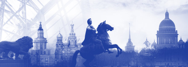 俄罗斯圣彼得堡城市天际线剪影，城市的象征图片下载