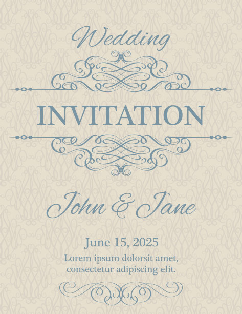 邀请与书法设计元素在米色图片下载