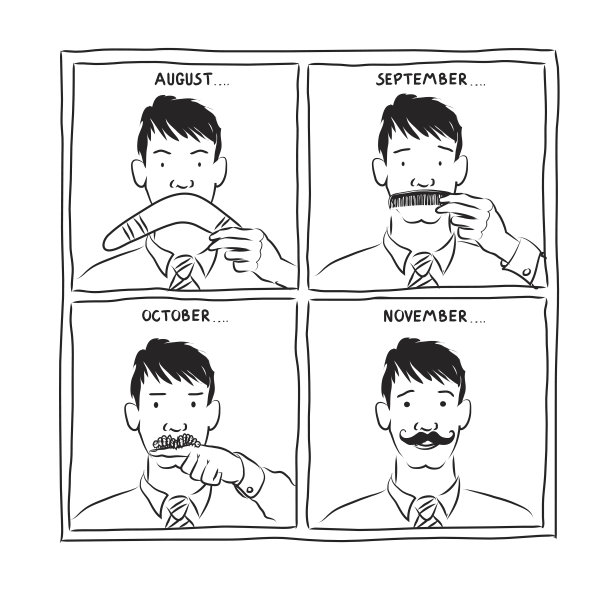 等待八字胡十一月图片下载