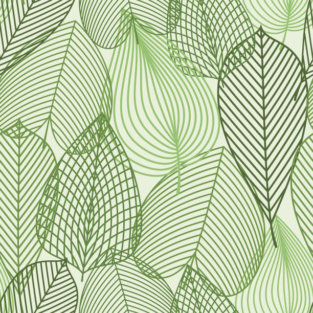 春天的绿叶无缝图案图片下载